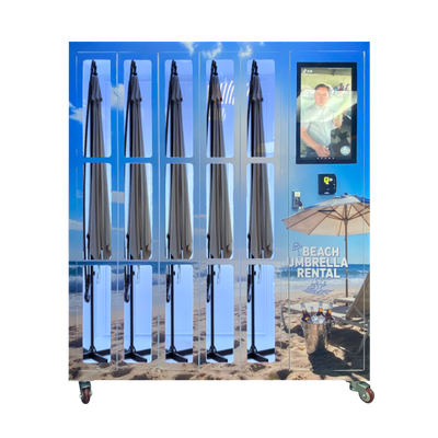Buy Beach Sun Umbrella Rental Vending Machine Outdoor Solution with Card Reader online manufacture
