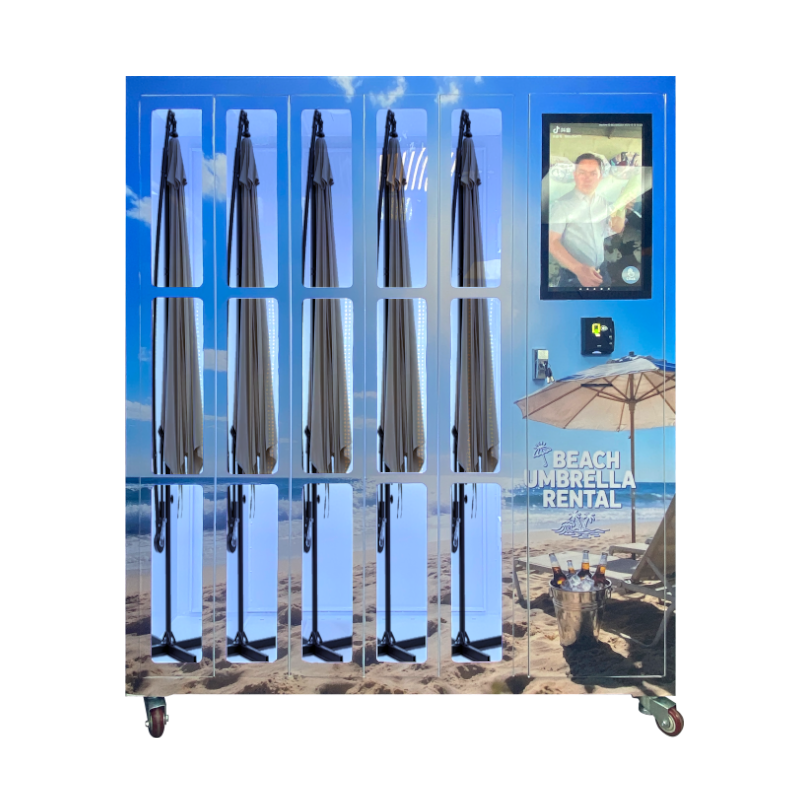 Smart Beach Umbrella Rental Vending Machine with Card Reader for Resorts & Beachfront Venues