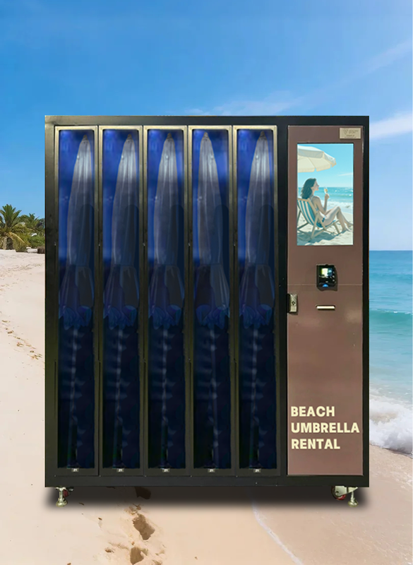 Smart Double-Unit Beach Umbrella Rental Vending Machine for Resorts, Hotels & Theme Parks 