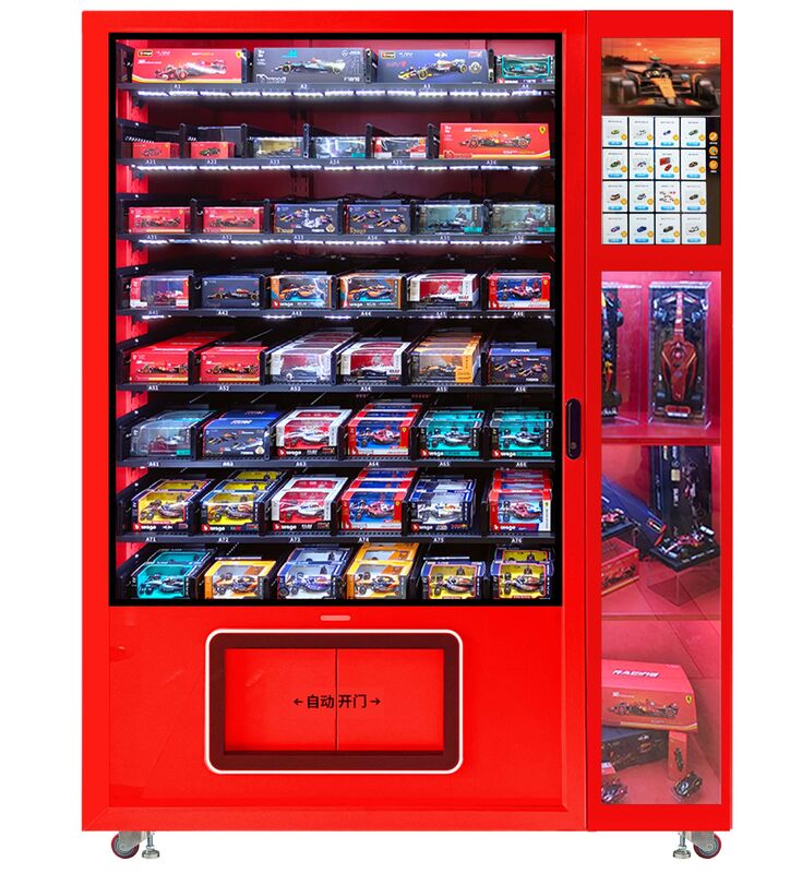 F1 Car Model Toy Vending Machine With Transparent Display Cabinet and Elevator for Shopping Malls