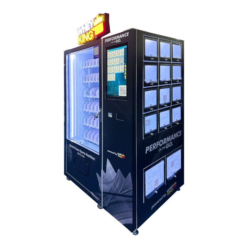 Gym Vending Machine with Side Locker: All-in-Step Beverage & Supplement Locker Vending Machine